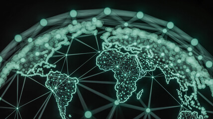 3D digital network for tech and global connectivity themes