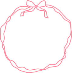 Fototapeta premium Bow Ribbon Pink Coquette Frame