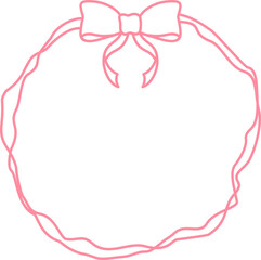 Bow Ribbon Pink Coquette Frame