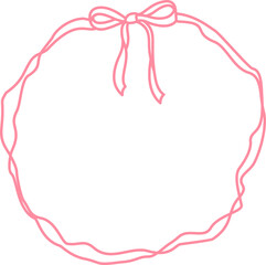 Bow Ribbon Pink Coquette Frame