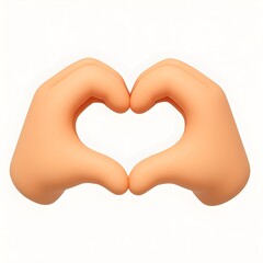 Adorable 3D Render of Hands Forming a Heart Shape Gesture expressing Love and Affection