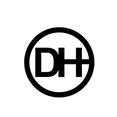 Dh Letter simple modern logo icon design