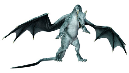 Fototapeta premium 3D Rendering Fairy Tale Dragon on White