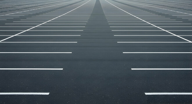 Parking lot, Parking, Lot, Empty Parking Lot with Lines Vanishing Point