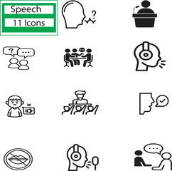11 icons Related to Speech