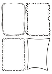 Collection of hand drawn quirky frames in black
