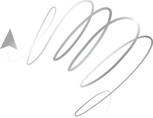 Arrow line spiral silver metallic, icon, sign
