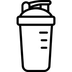 Outline icon of a protein shaker bottle