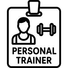 Minimalist personal trainer badge outline