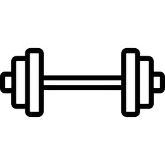 Minimalist barbell icon on white background