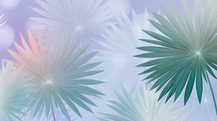 Soft Pastel Abstract Background with Stylized Leaf Shapes