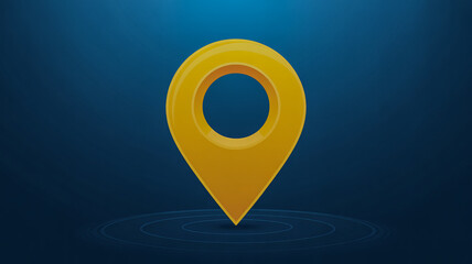 Yellow map pin on a blue background5