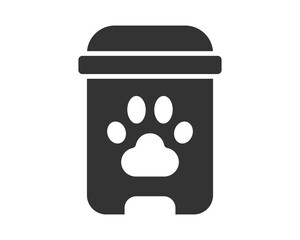 A simplified icon of a pet waste station with a paw print. Illustrates petfriendly spaces, community upkeep, sanitation, and responsible pet ownership. Great for environmental and civic themes.