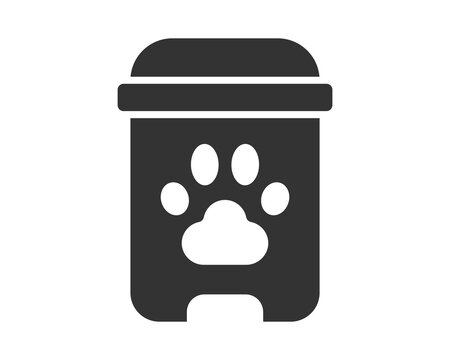 A simplified icon of a pet waste station with a paw print. Illustrates petfriendly spaces, community upkeep, sanitation, and responsible pet ownership. Great for environmental and civic themes.