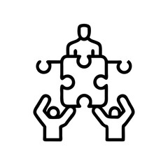 Teamwork and puzzle pieces: a graphic symbol representing unity and collaboration
