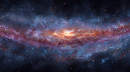 Obraz premium Expansive View of Cosmic Nebula and Star Fields in Deep Space