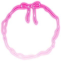 Neon Bow Ribbon Coquette Frame