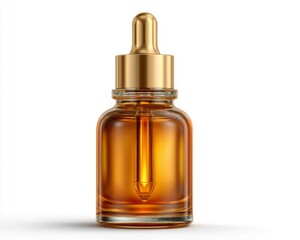 Amber Glass Dropper Bottle with Gold Accents