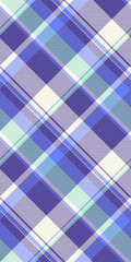 Elegant diagonal plaid pattern in soft purple, blue, and white hues.  Perfect for textile design, website backgrounds, or crafting projects.  Subtle texture adds visual depth.