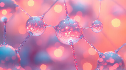 Soft pink and violet neural network illustration with glowing connections, representing a dreamy fusion of science and art. Ideal for educational, medical, or abstract conceptual design.

