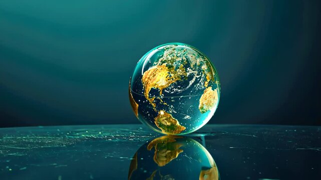 Earth in a protective bubble highlights reducing carbon footprints and taking climate action. Carbon reduction