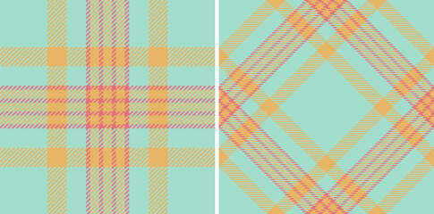 Elegant tartan pattern set with calming teal, peach, and mauve. Seamless designs embody tradition and versatile style. Ideal for textiles, backgrounds, and apparel.