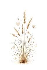 Fototapeta premium Wheat with butterfly 