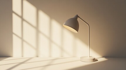 Illuminated Minimalism: A Desk Lamp Basking in Sunlight