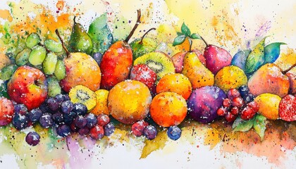 Obfitość owoców - akwarela