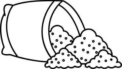 bucket of spilling popcorn for snacking, cinema treats, or movie night fun