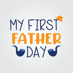 My First Father Day Cute Typography with Ducks and Baby Hat Design