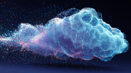 Ethereal cloud network with radiant links, symbolizing cosmic connectivity