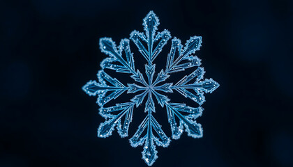 snowflake is shown on a dark background