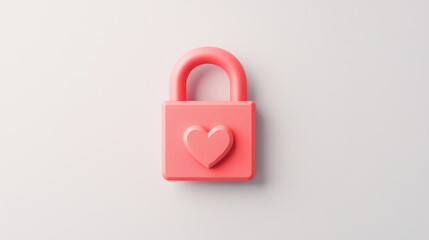 Fototapeta premium Colorful heart-shaped lock symbolizing love and security in relationships.