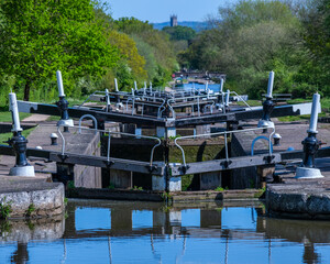 Grand Union Canal Hatton flight of locks Warwickshire England UK
