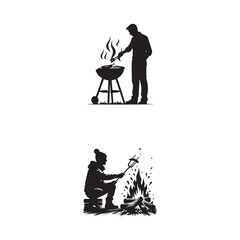 Obraz premium man on a barbeque