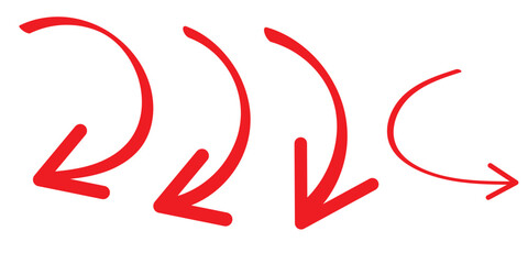 Hand drawn vector arrows doodle set on white background. design element vector illustration.