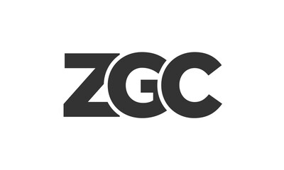 ZGC logo design template with strong and modern bold text. Initial based vector logotype featuring simple and minimal typography. Trendy company identity.