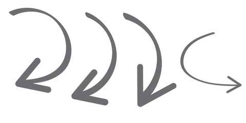 Hand drawn vector arrows doodle set on white background. design element vector illustration.