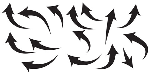 Hand drawn vector arrows doodle set on white background. design element vector illustration.