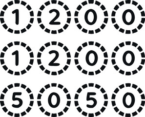 Set of Simple Black and White Timer Icons