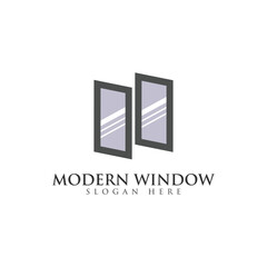 window with glasses logo design