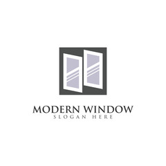 window with glasses logo design