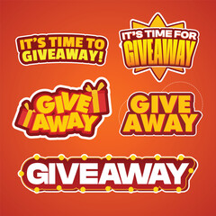 Colorful giveaway label bundle for digital marketing and e-commerce campaigns.