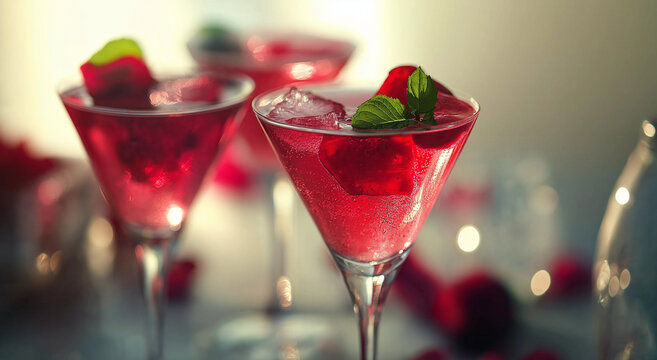 Bebidas espumantes de rosas comemorativas em copos elegantes em uma festa