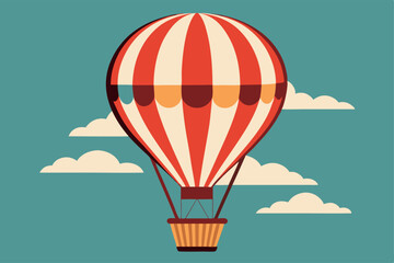 Fototapeta premium Vintage Retro Hot Air Balloon Vector Design.