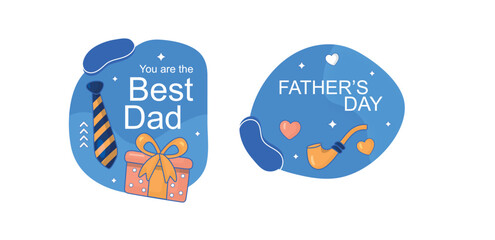  father's day label and badge collection