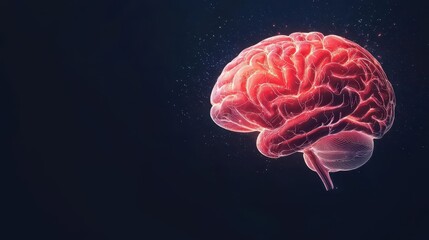 Abstract brain made of glowing wires and marketing terms, neuromarketing strategy concept