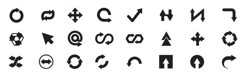 Arrow set. symbol arrow sign direction black icon set.