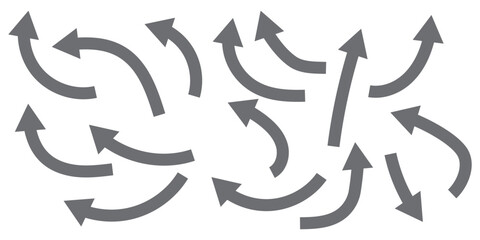 Hand drawn vector arrows doodle set on white background. design element vector illustration.